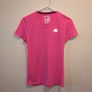 Adidas neon pink work our tee